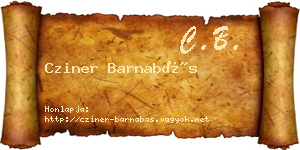 Cziner Barnabás névjegykártya